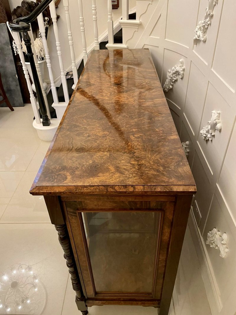 Outstanding Quality Antique Victorian Burr Walnut Credenza/Sideboard - Image 9